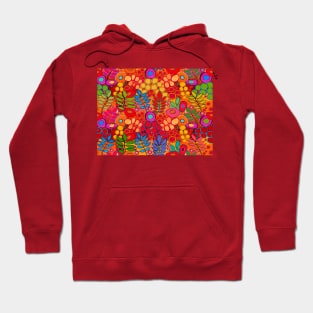 Southwest Sunny Garden Flowers - Red Pink Orange Hoodie